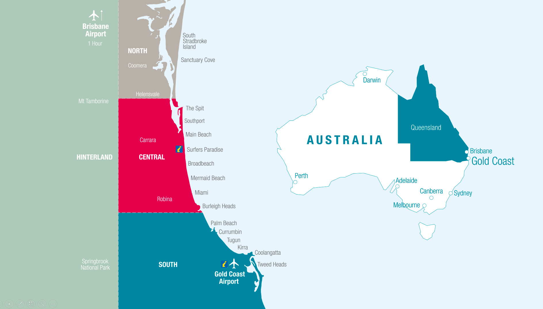 Gold Coast region map